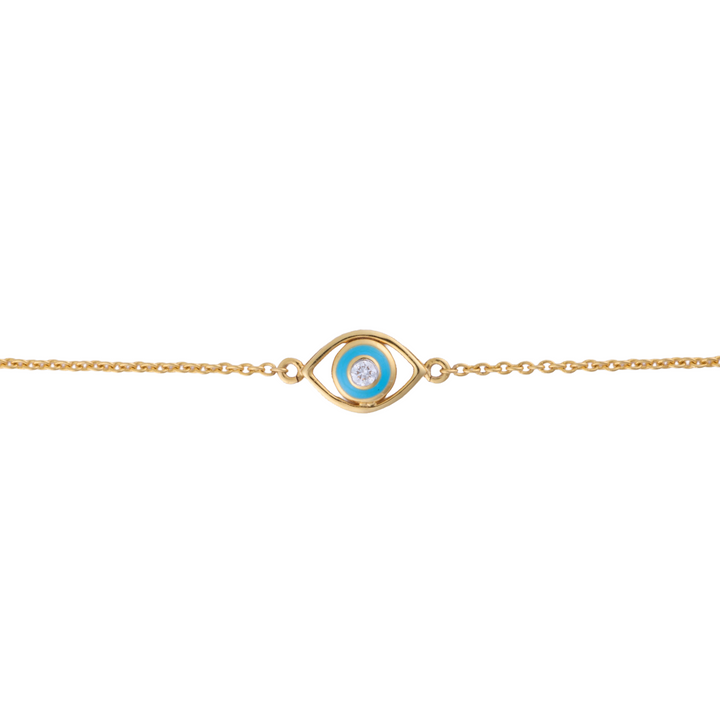 18K Yellow Gold and Enamel Nazar Bracelet