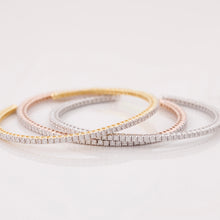 Load image into Gallery viewer, 18K White Gold Diamond Patti Tennis Cuff Bangle

