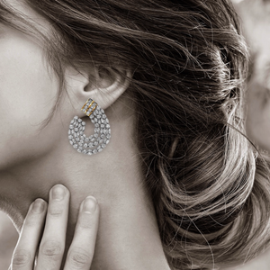 Hoops with Marquis and Round Diamonds in 18K Gold