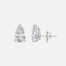Load image into Gallery viewer, 18K white Gold Pear Solitaire Earrings
