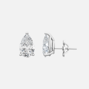 18K white Gold Pear Solitaire Earrings
