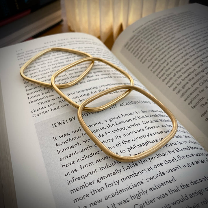 18K Yellow Gold Square Bangles (Set of 3)