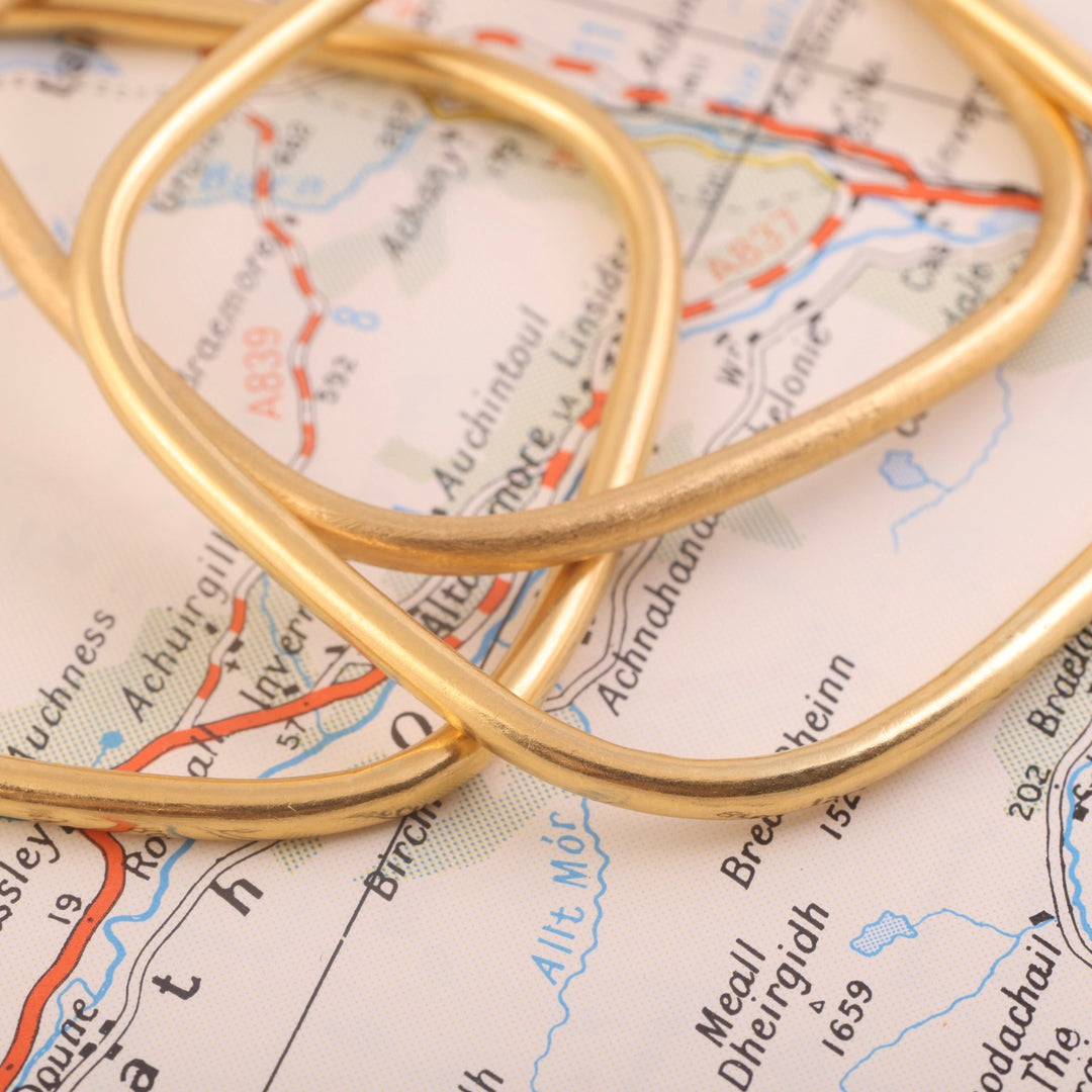 18K Yellow Gold Square Bangles (Set of 3)